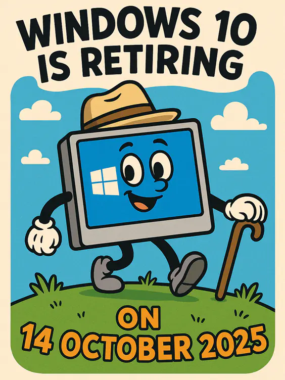 Windows 10 Is Retiring on 14 October 2025 – A Gentle Guide.